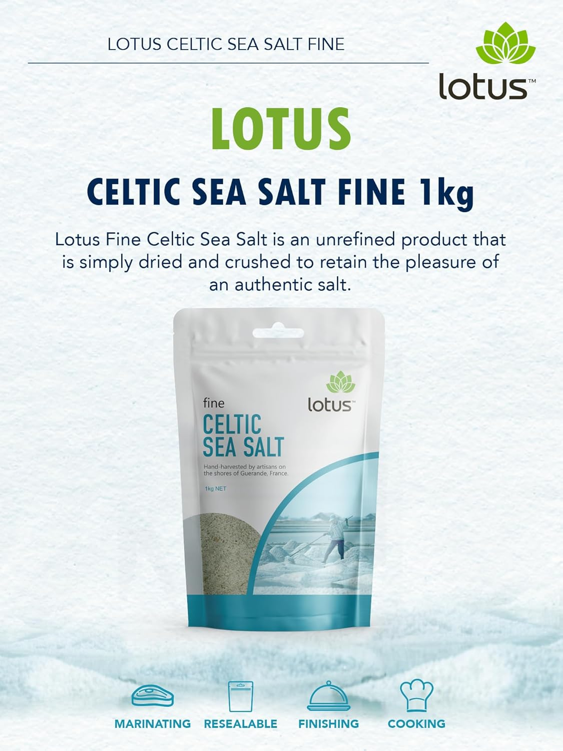 Lotus Celtic Fine Sea Salt, 1Kg image number 4