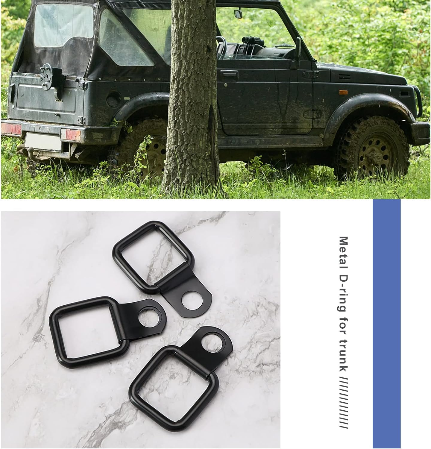 Emagtech 8PCS Tie down Anchors Heavy Duty D-Rings Compatible with Wrangler JK YJ TJ JKU Sports Sahara Rubicon X Unlimited Trucks Trailers Pickups Boats Motorcycles