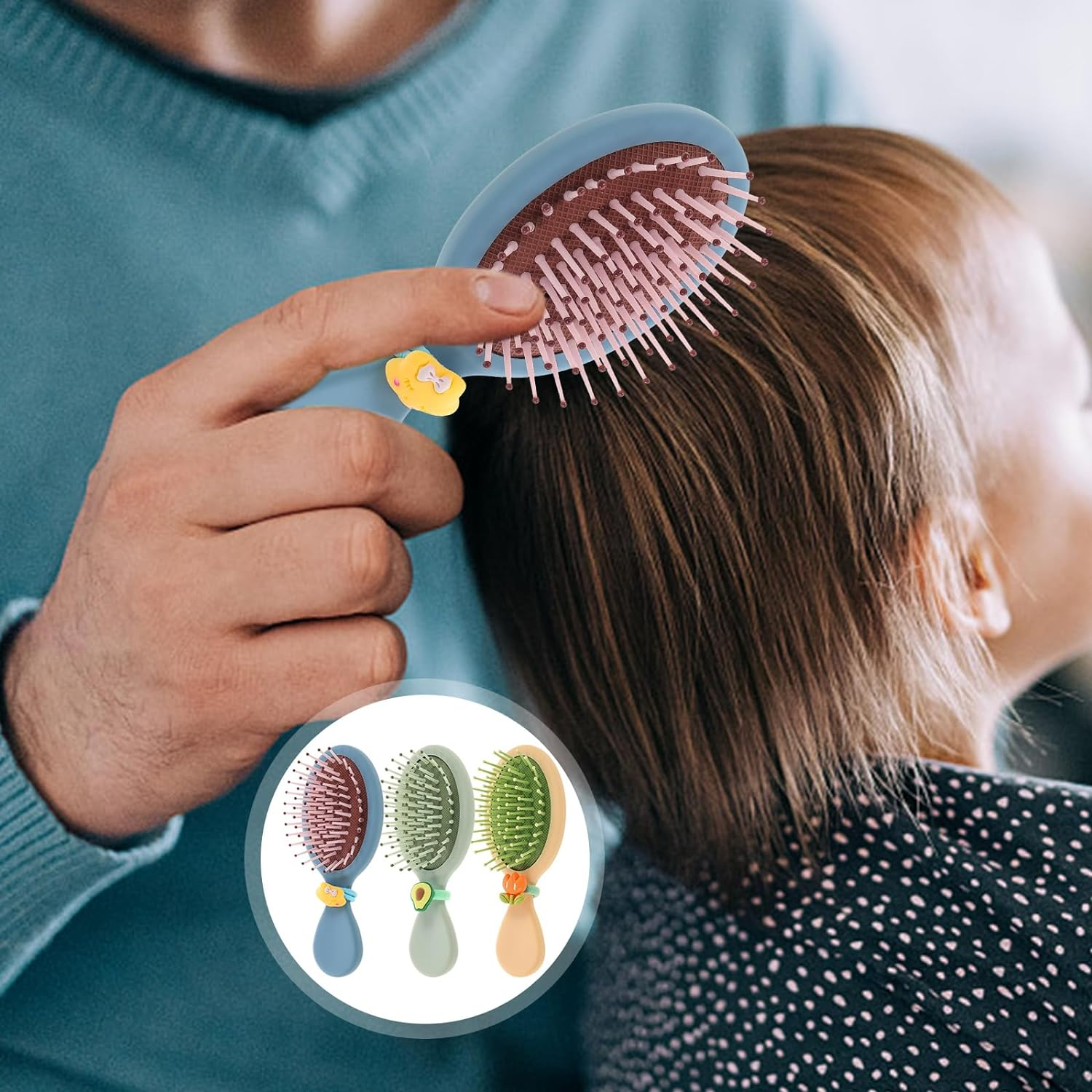 FOMIYES Detangling Kids Brush 3 Pcs Toddler Detangler Hair Brush Pocket Travel Small Paddle Hair Dry Hair Brush for Women Men Kids Detangling Cushion Brush image number 6