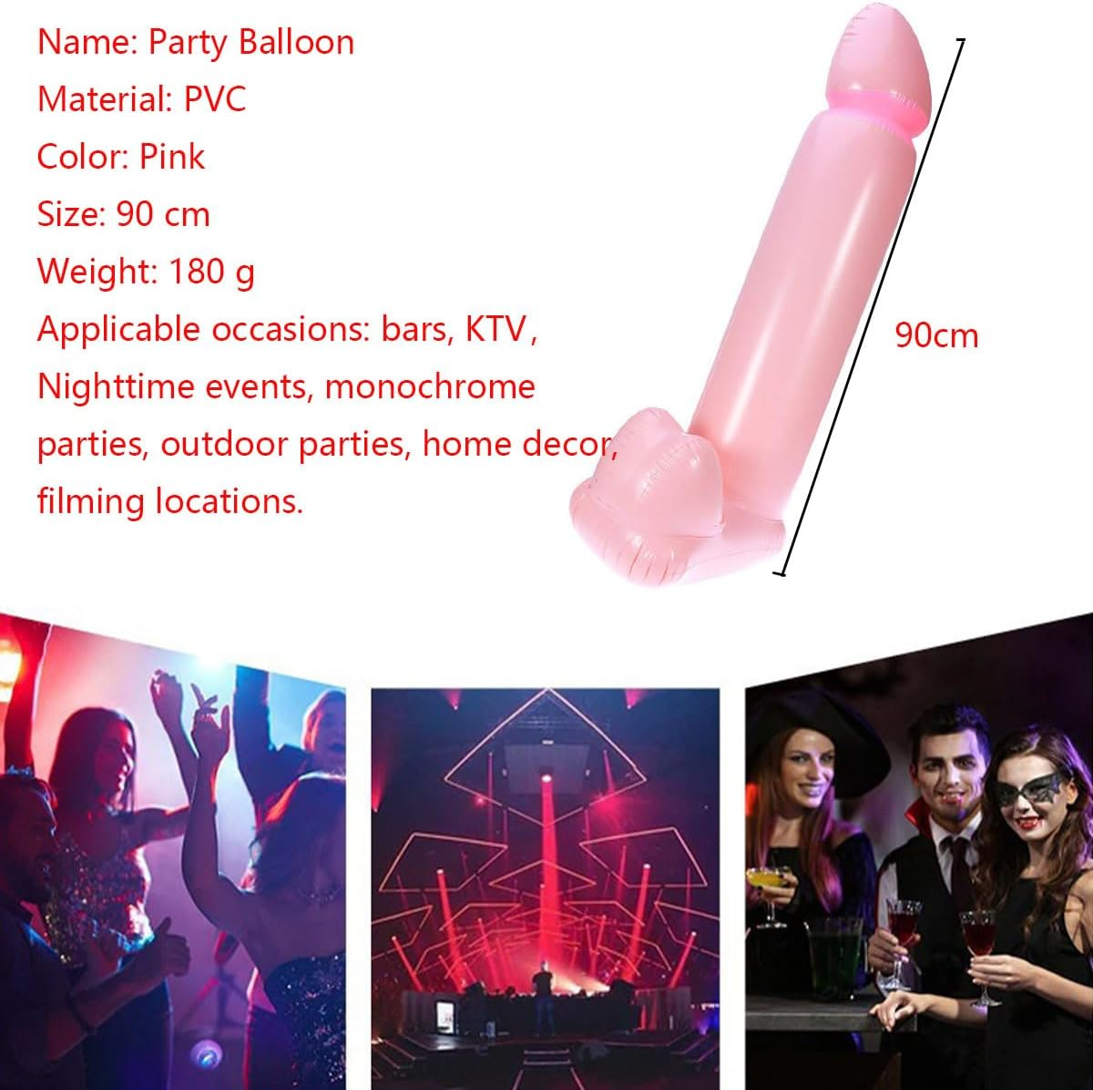 1 PCS Prank 90Cm Large Bachelorette Party Balloon Inflatable Hen Game Toy Bridal Decorations Shower Inflatable Balloon Photo Prop Supplies Decoration Tool Wedding Set Y4 - Y27 image number 5