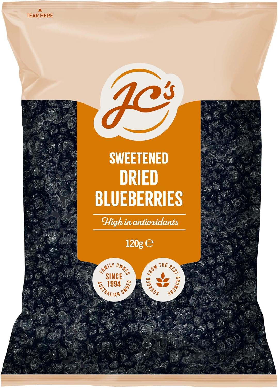 Jc&rsquo;S Sweetened Dried Blueberries &ndash; 120G | Premium Quality, Soft & Juicy | Non-Gmo, Vegan, Rich in Antioxidants