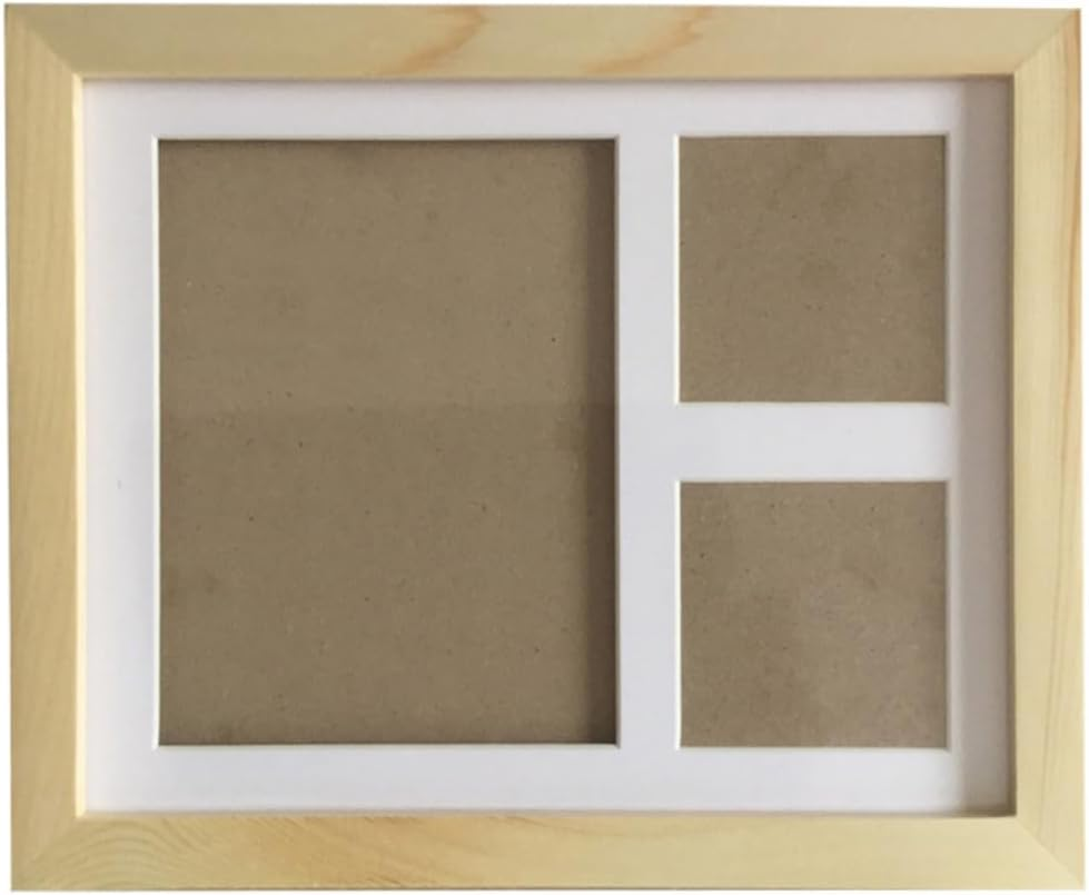 Handprint and Footprint Frame Wooden Photo Frame with Ink Pad for Keepsake Decor for Boys and Shower Present Natural Color image number 2