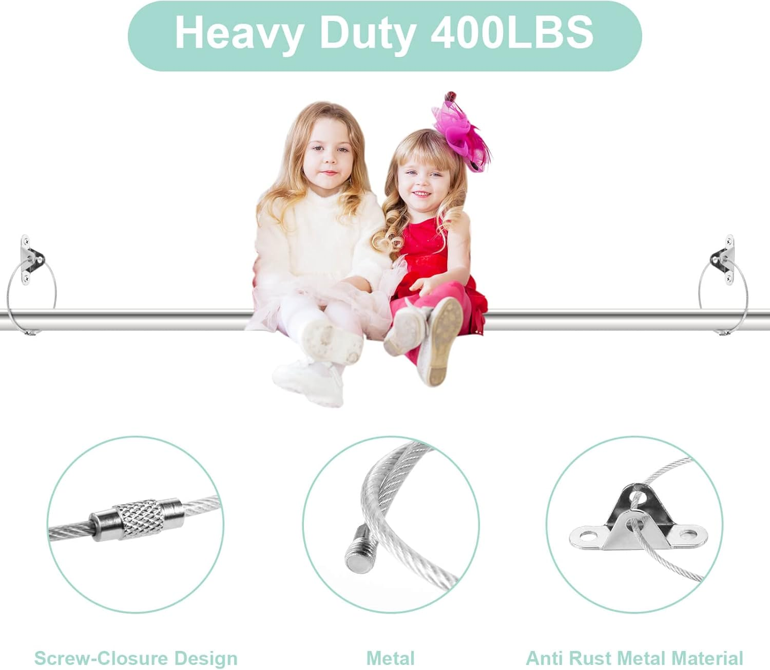 10 Pcs Furniture Anchors, Baby Proofing, Anti-Tip Metal Baby Furniture Straps, Baby Safety Wall Anchor, for Cabinet, Wardrobe, Drawers, Dresser, Bookshelf(400Lbs Tension) (Silver) - Black image number 4