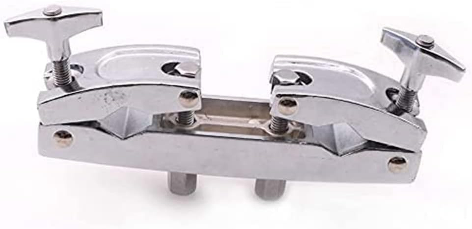 Tuperoymse Drum Clamp 2 Hole Silver Multi Clamp Cymbal Stand Mount Holder for Drums Cymbals Cowbell Accessory image number 6