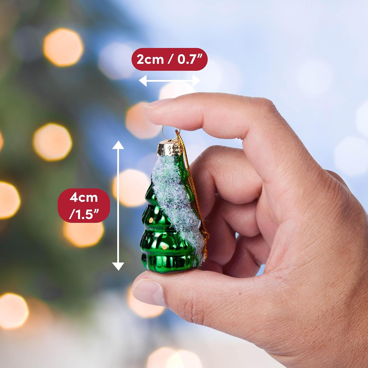 The TWIDDLERS - 12 Christmas Mini Glass Baubles, Xmas Tree Ornament Hanging Decorations image number 6