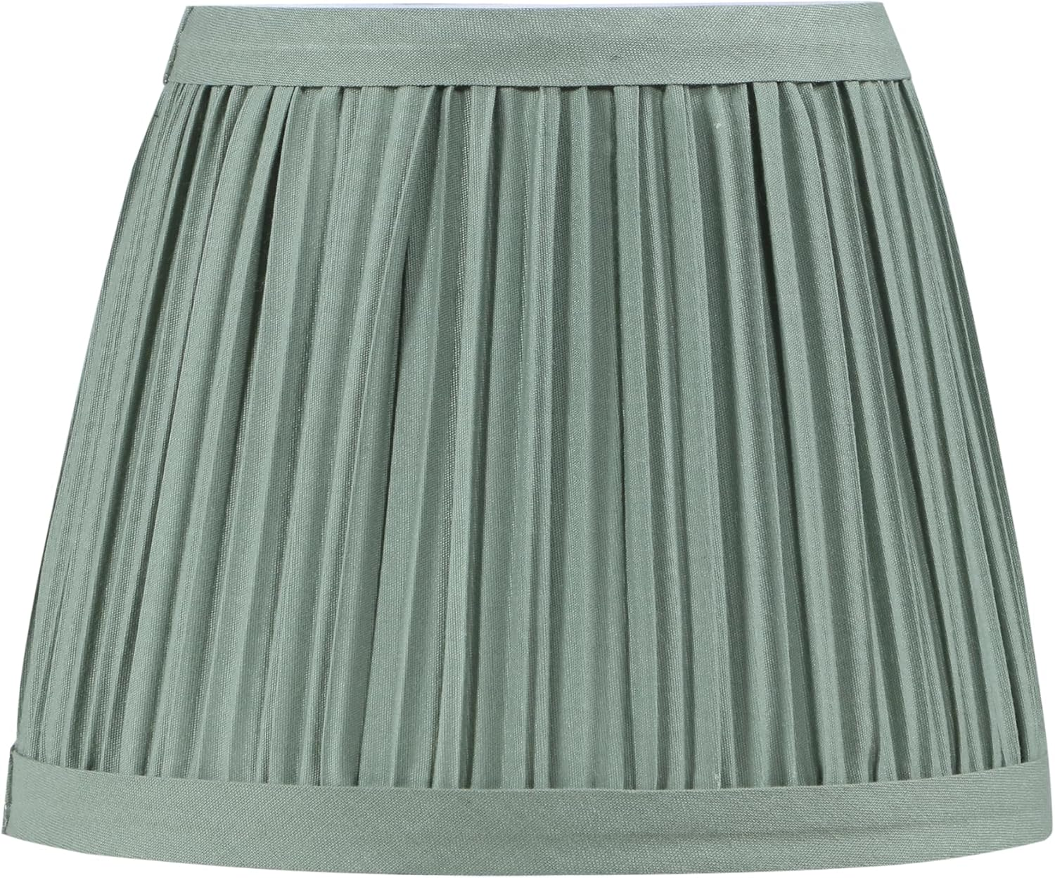 Aspen Creative Corporation 51521-2, Hardback Empire Transitional Clip-On Chandelier Lamp Shade, Mushroom Pleated Olive Faux Silk Fabric, 4" Top X 6" Bottom X 5" Slant Height, Set of 2 image number 2