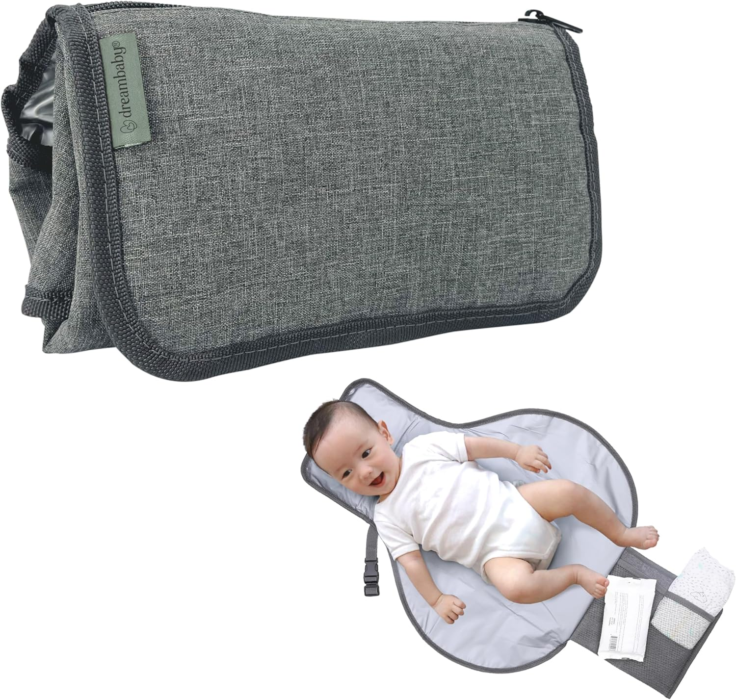 Dreambaby Fold and Go Baby Changing Pad - Portable Diaper Changing Pad - Organizer Pockets, Cushioned, Foldable Changing Mat Fits in Diaper Bag for Easy on the Go Diaper Changing Pad, Great for Travel image number 1