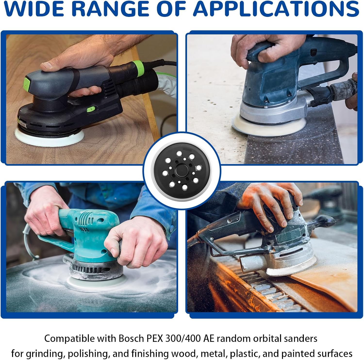 2 X Sanding Discs for Bosch 125 Mm, Sanding Disc 125 Mm 8-Hole with System, Sanding Plate with Hook and Loop Compatible with Bosch PEX 300/400 AE/4000 Ae/Advancedorbit 18 Eccentric Sanding Machine image number 5