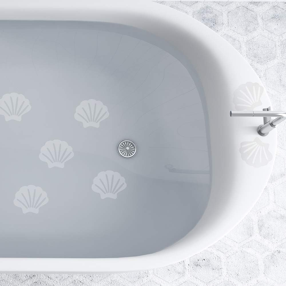 Daily Treasures 48Pcs Non-Slip Bathtub Stickers-24 Sea Shell Bathtub Anti-Slip Stickers+24 Safety Showers Treads Strips with 1 Scraper-Bathtub Grip Stickers for Bathroom Floors Pools Stairs Ladders image number 2