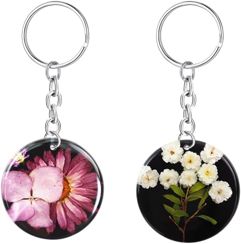 Weenkeey 6 Pcs round Keychain Silicone Moulds Epoxy Resin Mold round Shape Resin Casting Moulds for DIY Crafts Jewelry Pendant image number 2