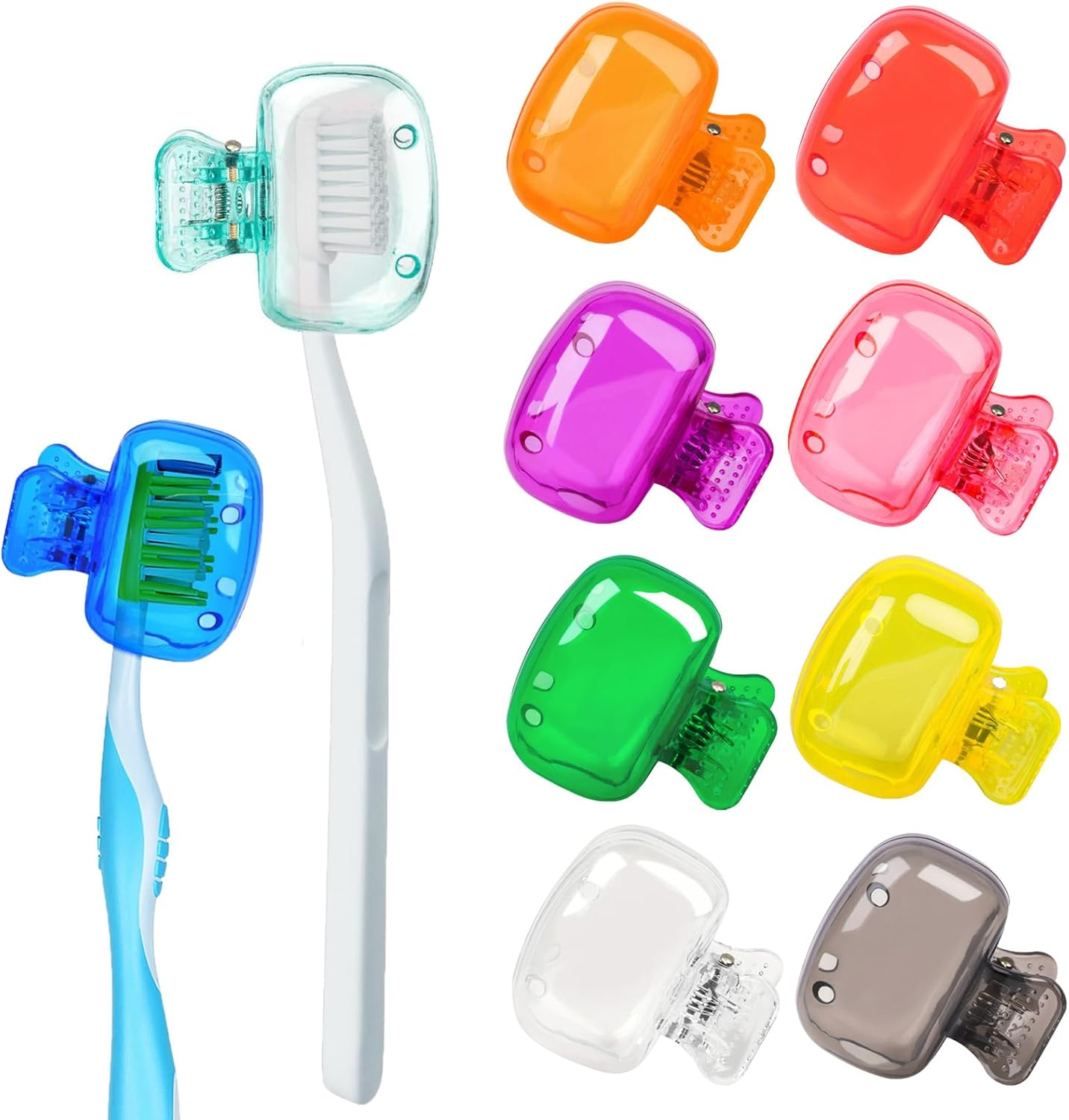 10Pcs Toothbrush Covers, Toothbrush Head Cover, Portable Durable Toothbrush Cover Clip with Manual and Electric Toothbrush, Toothbrush Covers Head Cap for Home Travel Bathroom School Camping image number 2