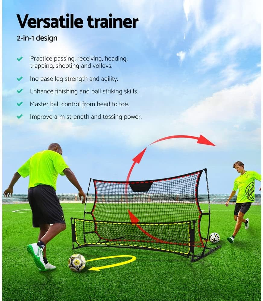 Everfit Soccer Net, 1.2M Wide Portable Rebounder Football Goal Nets Practice Sports Training Netting Screen Backyard Indoor Outdoor Camping Equipment, with Carry Bag Lightweight Black image number 1