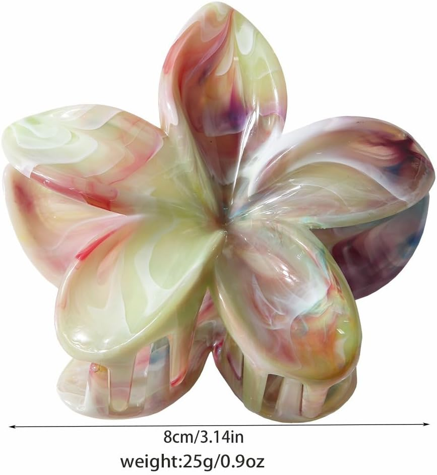 1 X Flower Hair Clips, Hawaiian Hair Claw Clip, Non-Slip Hair Clip, Women, Strong Hold, Claw Clips, Hair Styling Accessories for Women and Girls, Party, Beach, Pool, Holiday, Colourful image number 4