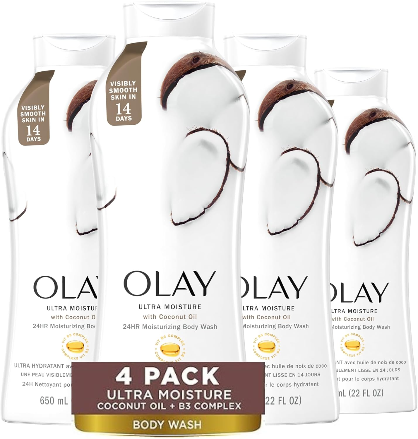 Olay Ultra Moisture Coconut Oasis Body Wash, 22 Oz, (4 Count) image number 5