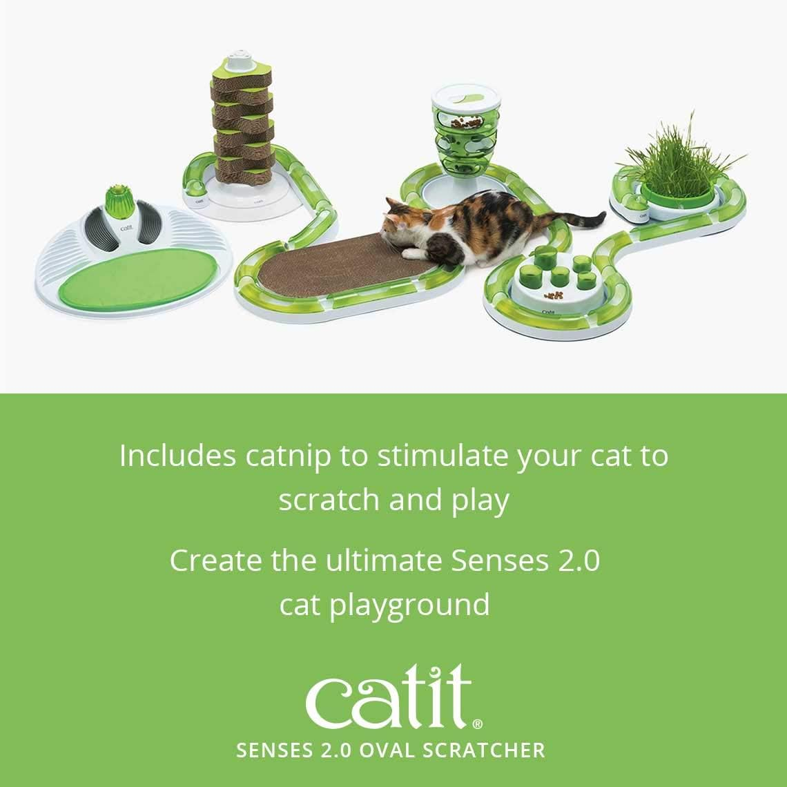 Catit Senses 2.0 Oval Cat Scratcher, Interactive Cat Toys image number 3