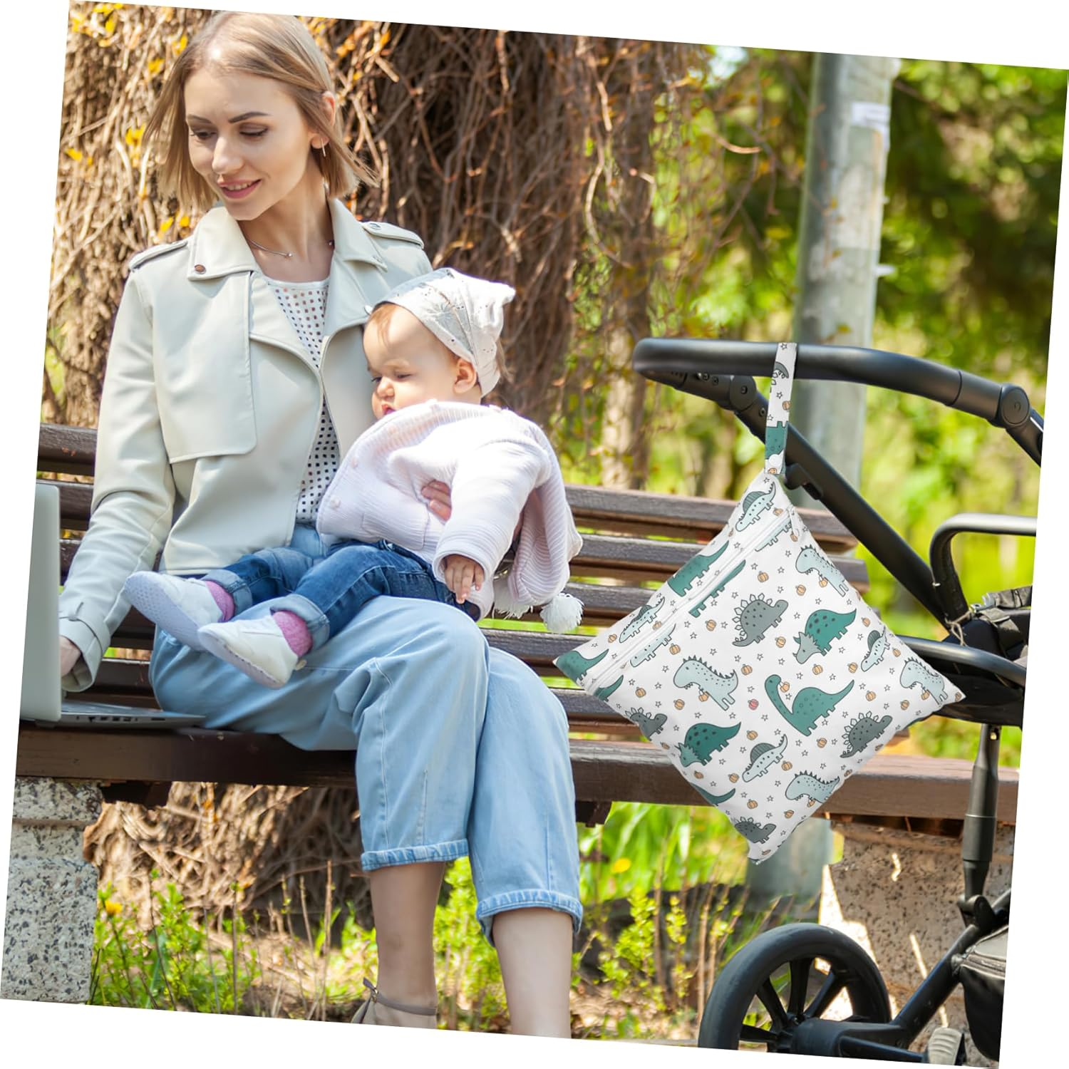 Hohopeti Nappy Organizer Diaper Bag Tote Wet Bag for Pump Parts Travel-Friendly image number 4