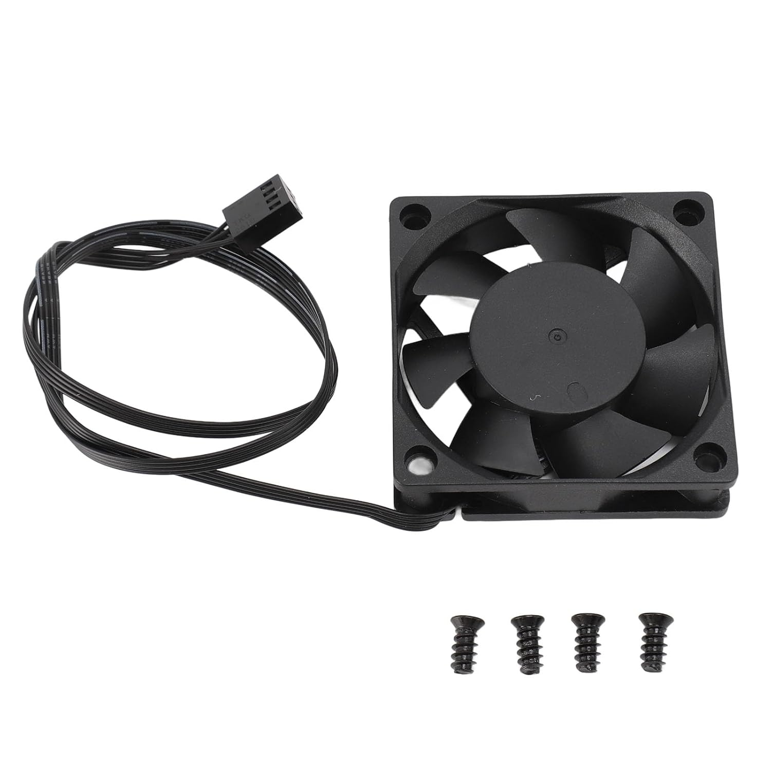 60Mm Computer Case Fans, 4 Pin PWM Fan with Dual Ball Bearing, Smart Temperature Control, 3000RPM Quiet Case Fan for PC Black image number 2