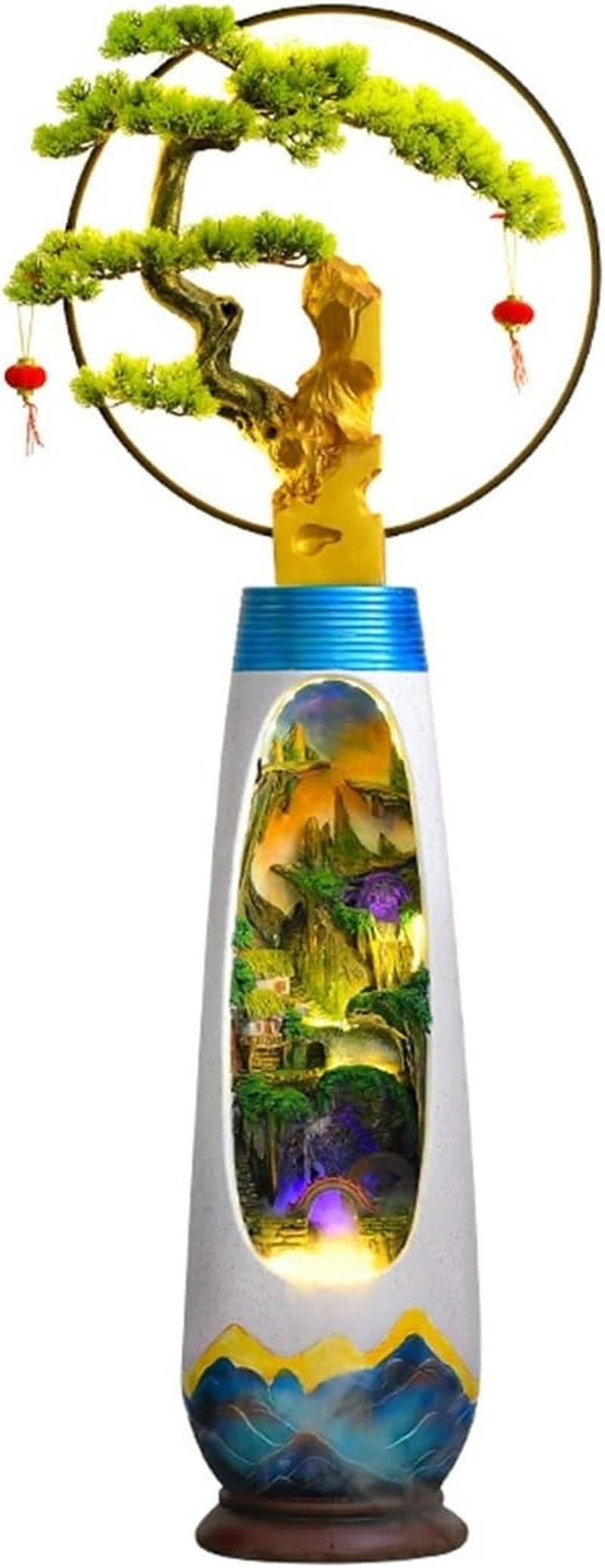 Outdoor Fountain Ase Shape Floor Standing Fountain with LED Light and Humidifier, Balcony Patio Garden Decoration, Housewarming or Opening Gifts(Medium) image number 2