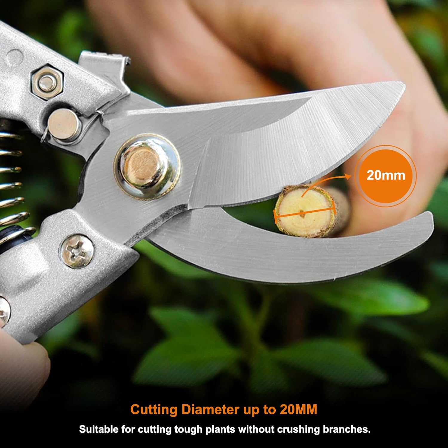 5 Pack Garden Shears Set with High-Carbon Steel Sharp Pruning Shears, Straight Fruit Picking Scissors and Serrated Electrican Scissors, Gardening Gloves & a Storage Bag image number 6