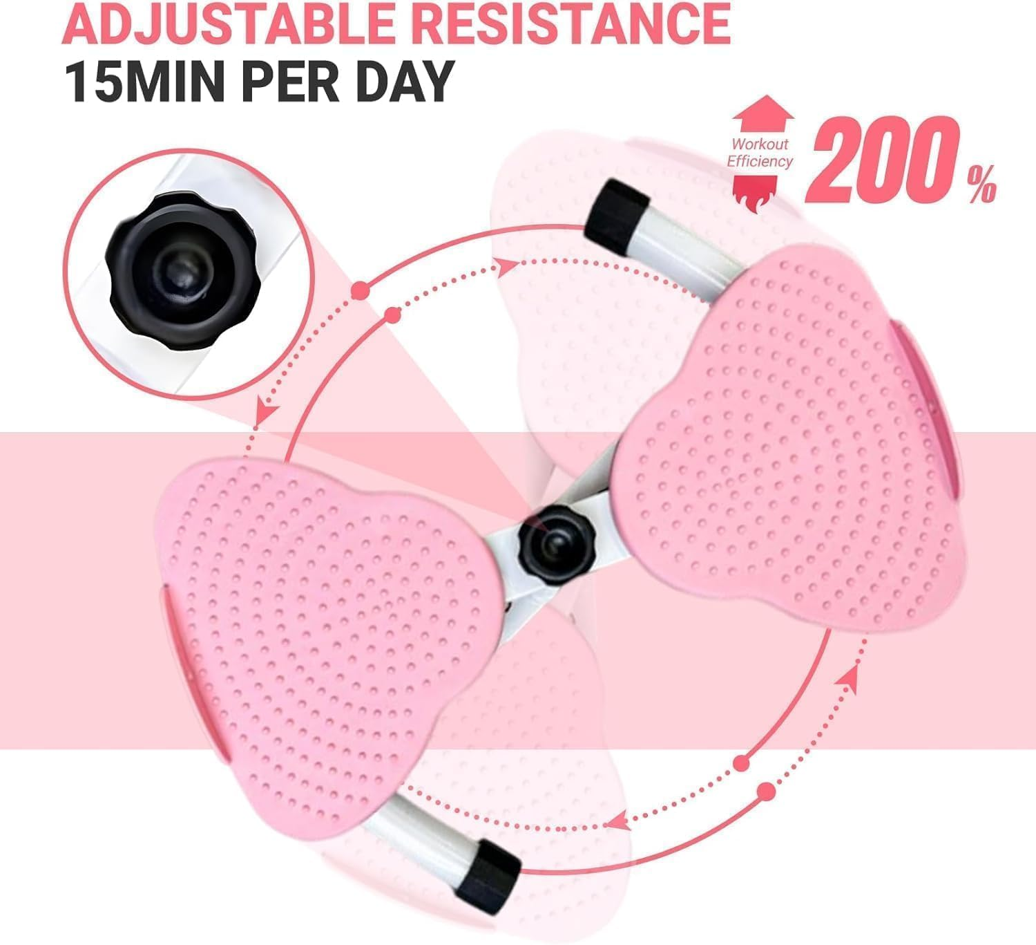 Waist Twister Board & Ab Machine - Noiseless Core Workout with Resistance Bands, 300Lbs Capacity, Foot Massage for Home Fitness image number 1