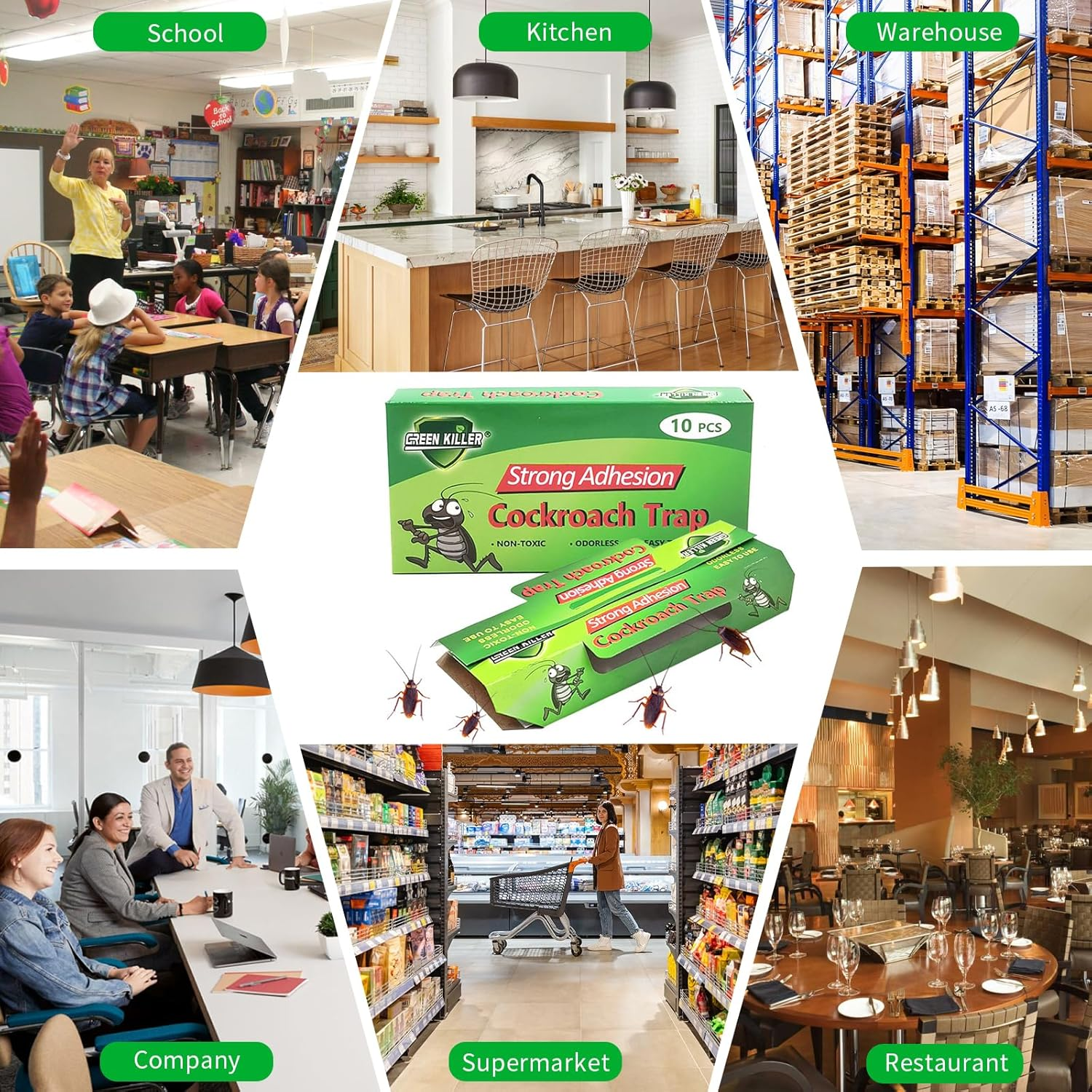 Cockroach Traps, Strong Adhesive Roach Traps, Highly Effective Roach Trap, Cockroaches Killer, Safe Cockroach Bug Trap for Indoor Use, No Smell & Non-Toxic, User Friendly (50 Pack) image number 6