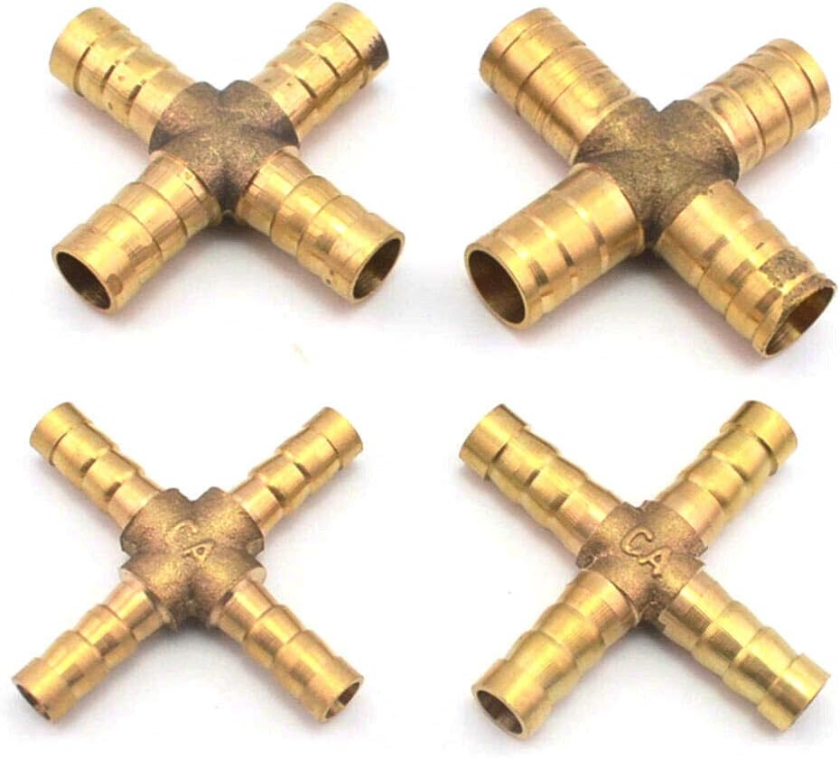 Brass Barb Hose Fitting T/Y/X Type Air Water Fuel Gas Hose Joiner Connector VARIOUS SIZE (T PIECE 8MM) image number 5