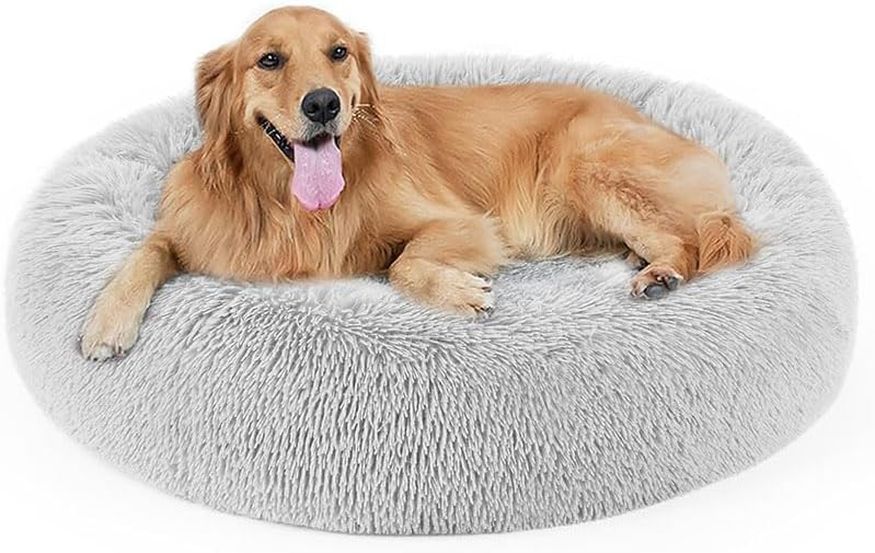 Roolisspa Calming Dog Bed Donut anti Anxiety Fluffy Bed for Small Medium Dog and Cat - Relieve Anxiety and Promote Restful Sleep