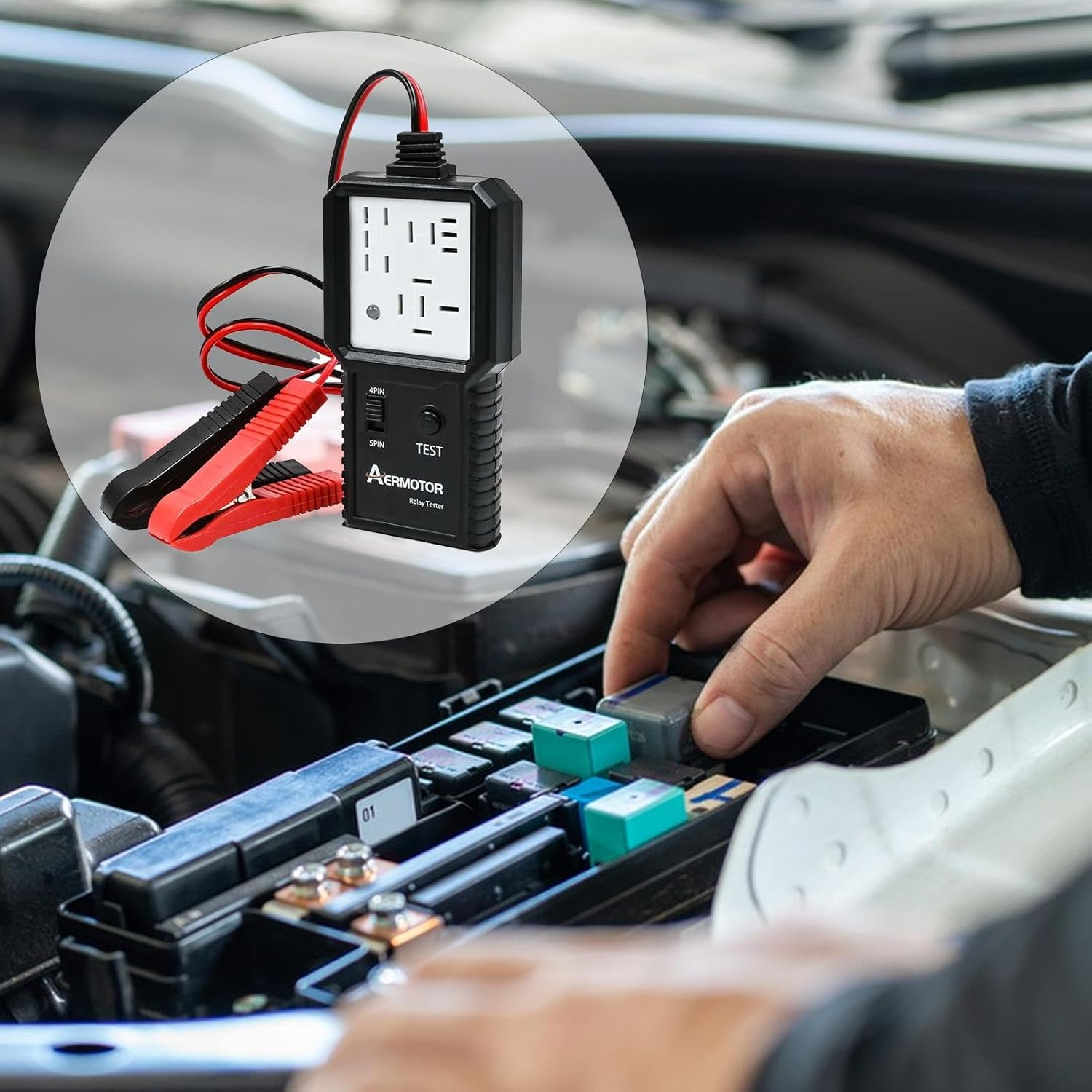 Automotive Relay Tester, Portable Auto Relay Tester Tool, Diagnostic Auto Relay Test Tool For, Suvs, Trucks, Compact Car Maintenance Supplies for 12V Relays image number 3