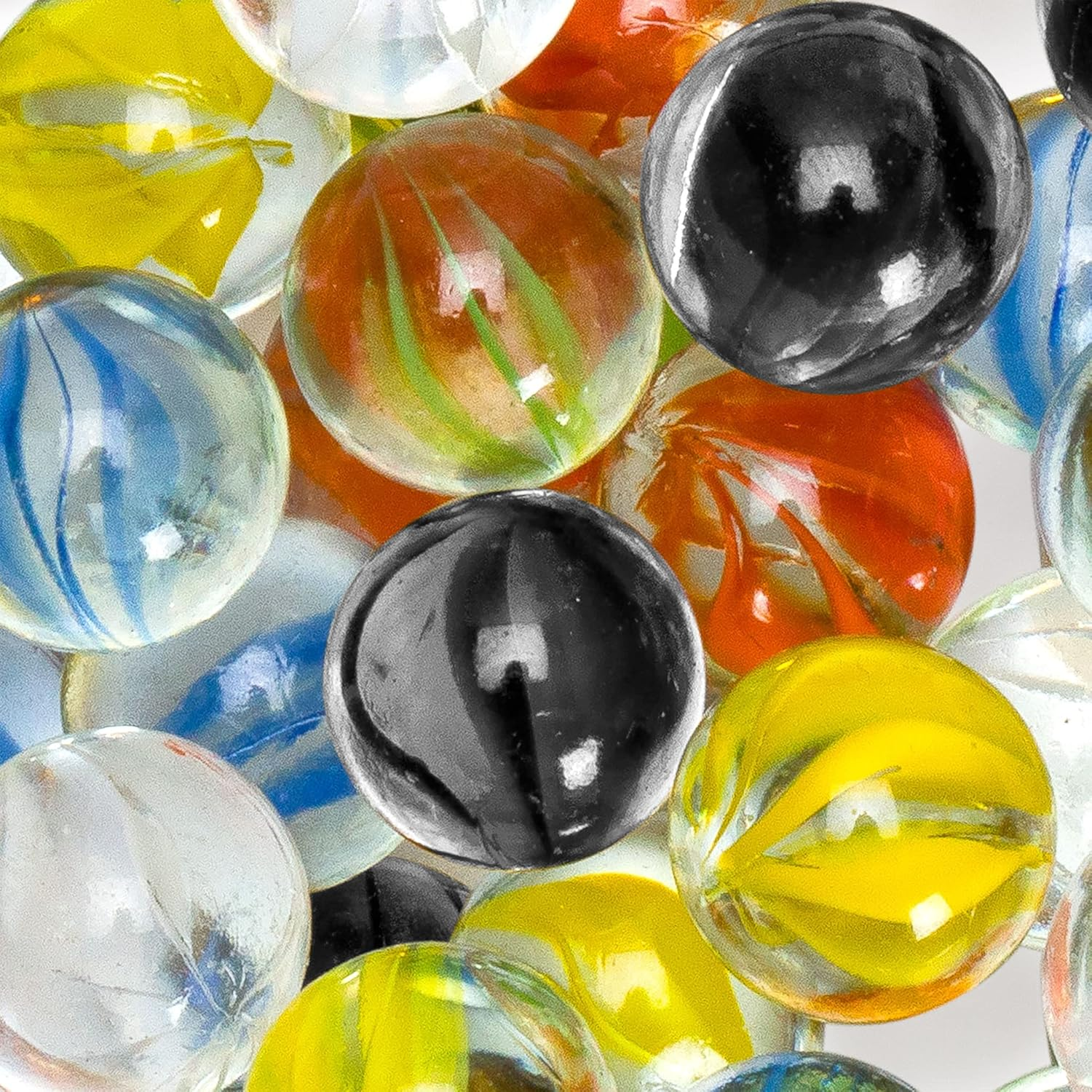 Yellow Mountain Imports 60 Pieces Translucent Chinese Checkers Glass Marbles with Petal Design - 14 Millimeters image number 5