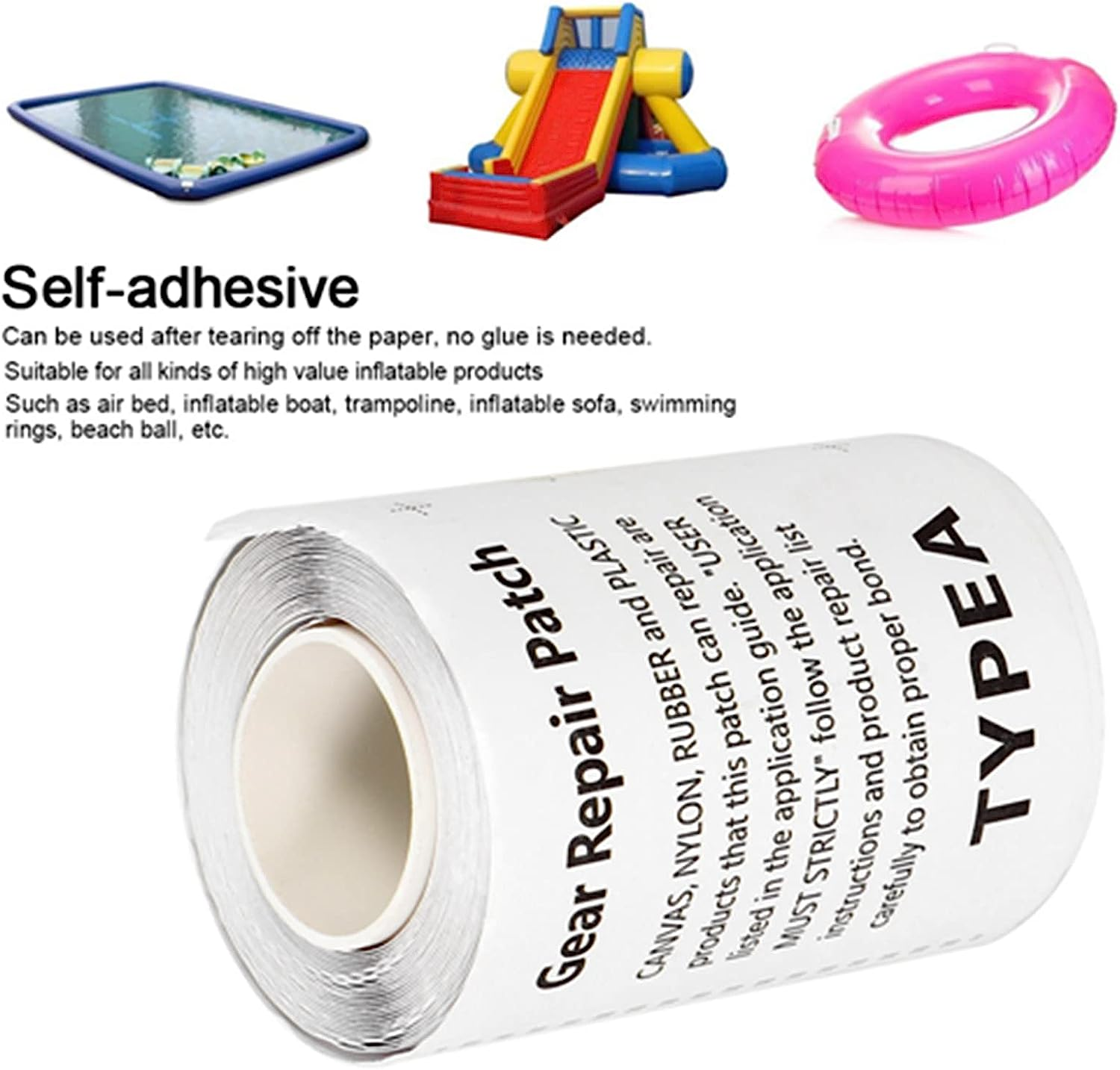 Pergar TPU Pool Patch Repair Kit, Waterproof Transparent Repair Tape for Air Mattress, Swimming Pool, Bounce House, Tent, Canvas, Canopy, Pool Floats, Tubes Air Bed, Inflatable Toys image number 3