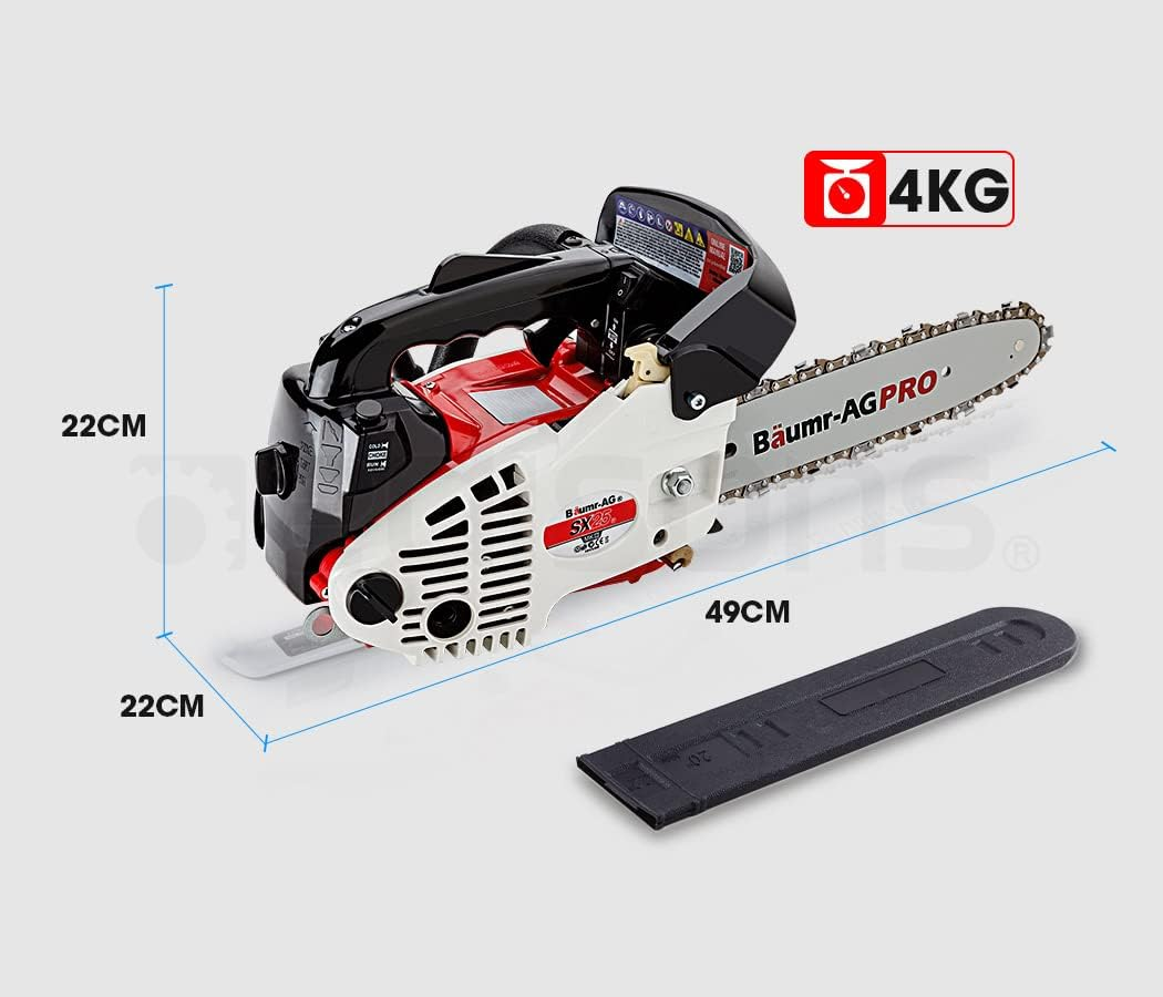 Baumr-Ag Petrol Chainsaw 25Cc Pro Arborist 10" Chain Saw Bar Tree Pruning, 2 Stroke Commercial with Toolkit, SX25 image number 6