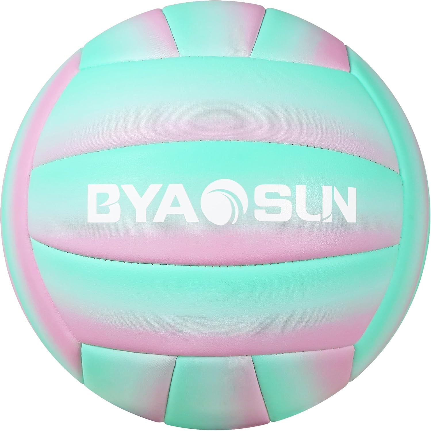 BYAOSUN Volleyball, Beach Volleyball, Soft Volleyball Ball for Indoor, Outdoor, Beach, Size 5 Volleyballs for Beginners, Teenagers, Adults (Green Pink)