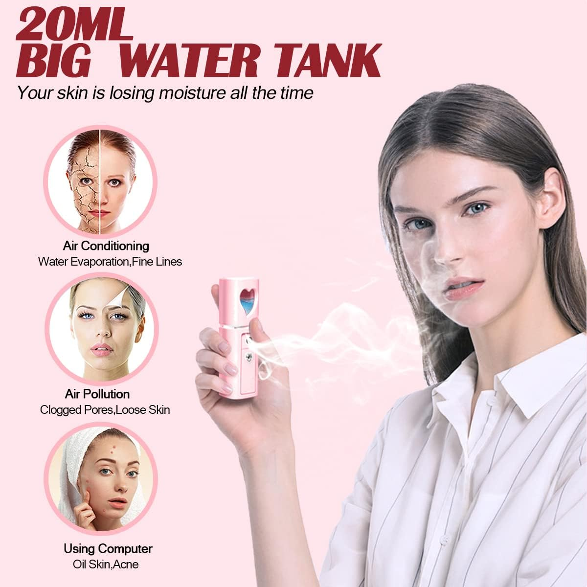 Eyelash Extension Supplies USB Air Conditioning Blower Facial Mister Lash Tweezers Mirror Mascara Brush Lash Shampoo Brush Bottle Silicone Pad Glue Rings under Eye Gel Pads Micro Applicators Tapes image number 6