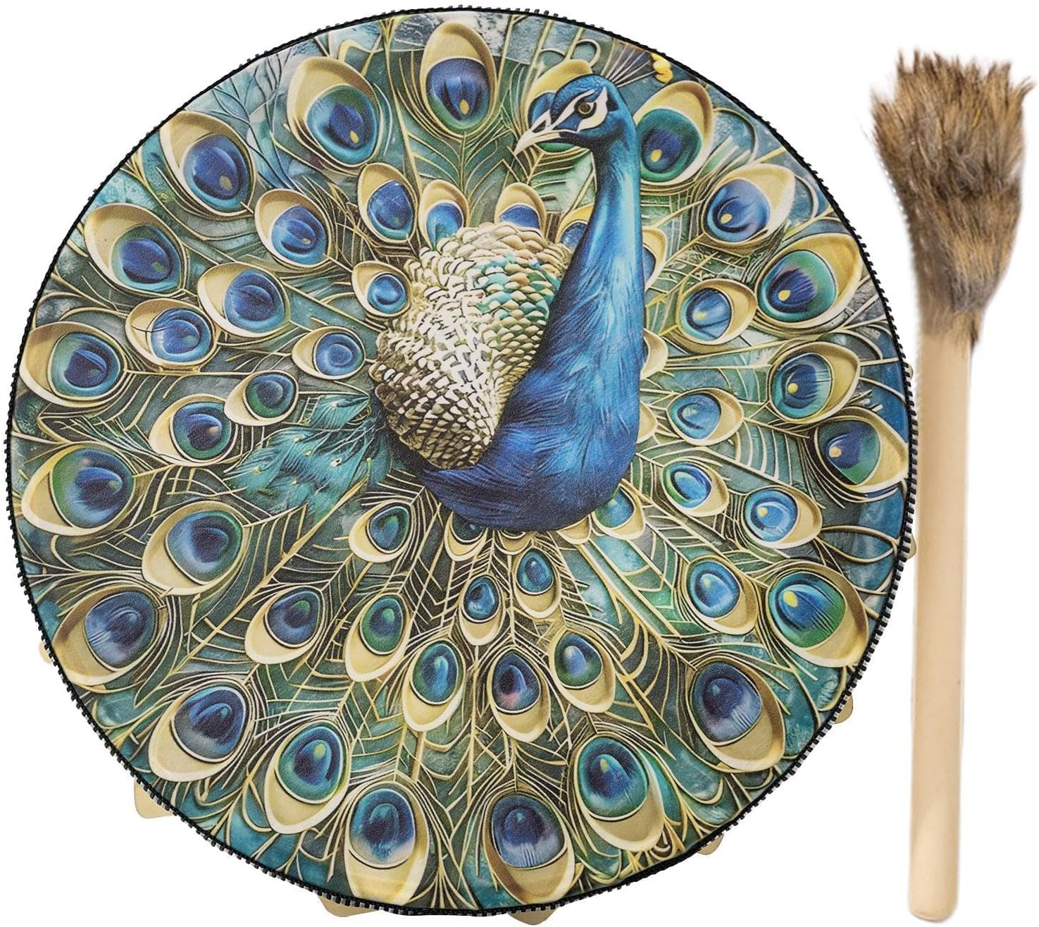 Handmade Shamanic Drum | Shaman Drum Native Instruments - Shamanic Drums 9.8 Inch Sound Healer, Shaman Tools for Spiritual Music, Reflection Meditation image number 2