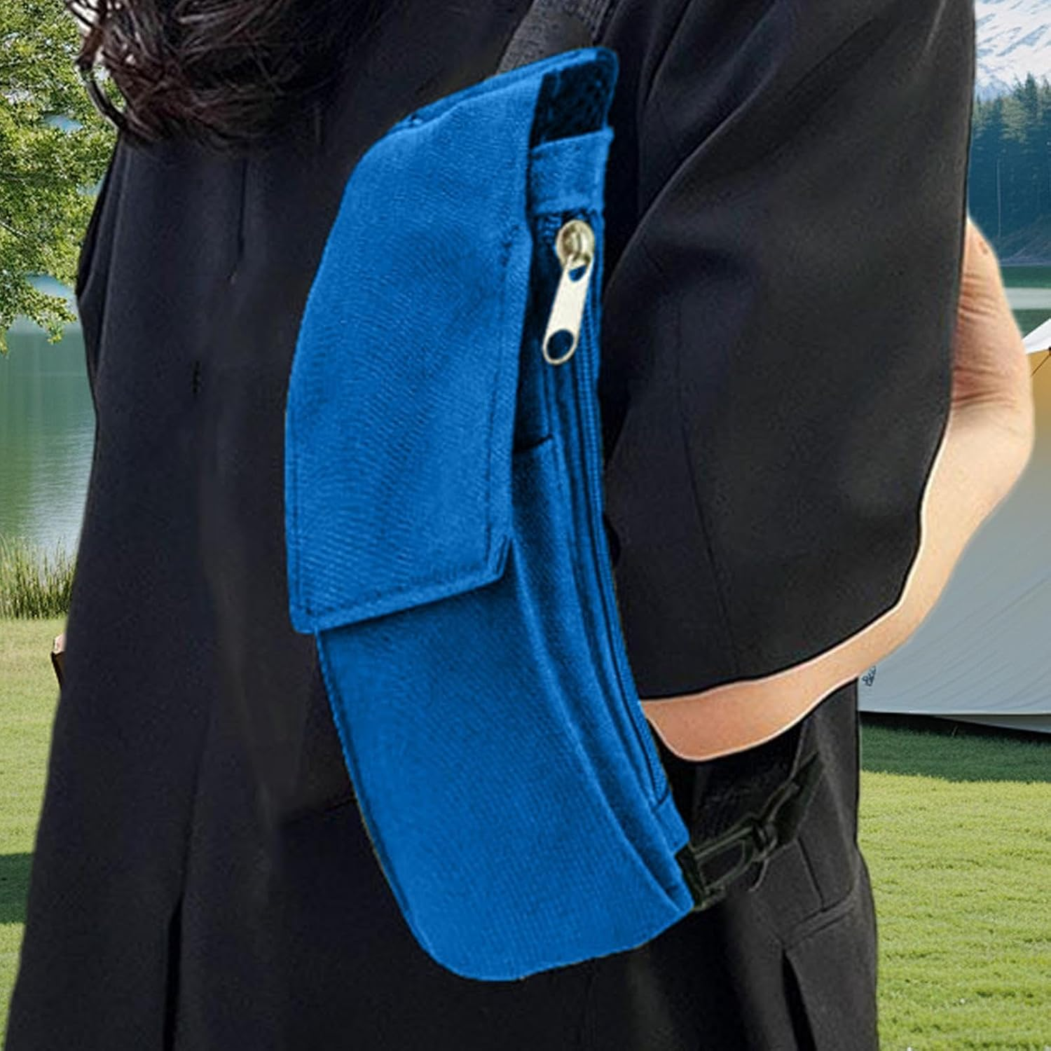 Cell Phone Purse | Phone Chest Neck Pouch,Portable Travel Purse,For Indoor Outdoor Workout Gym Running Fitness Cycling Hiking - Blue image number 5