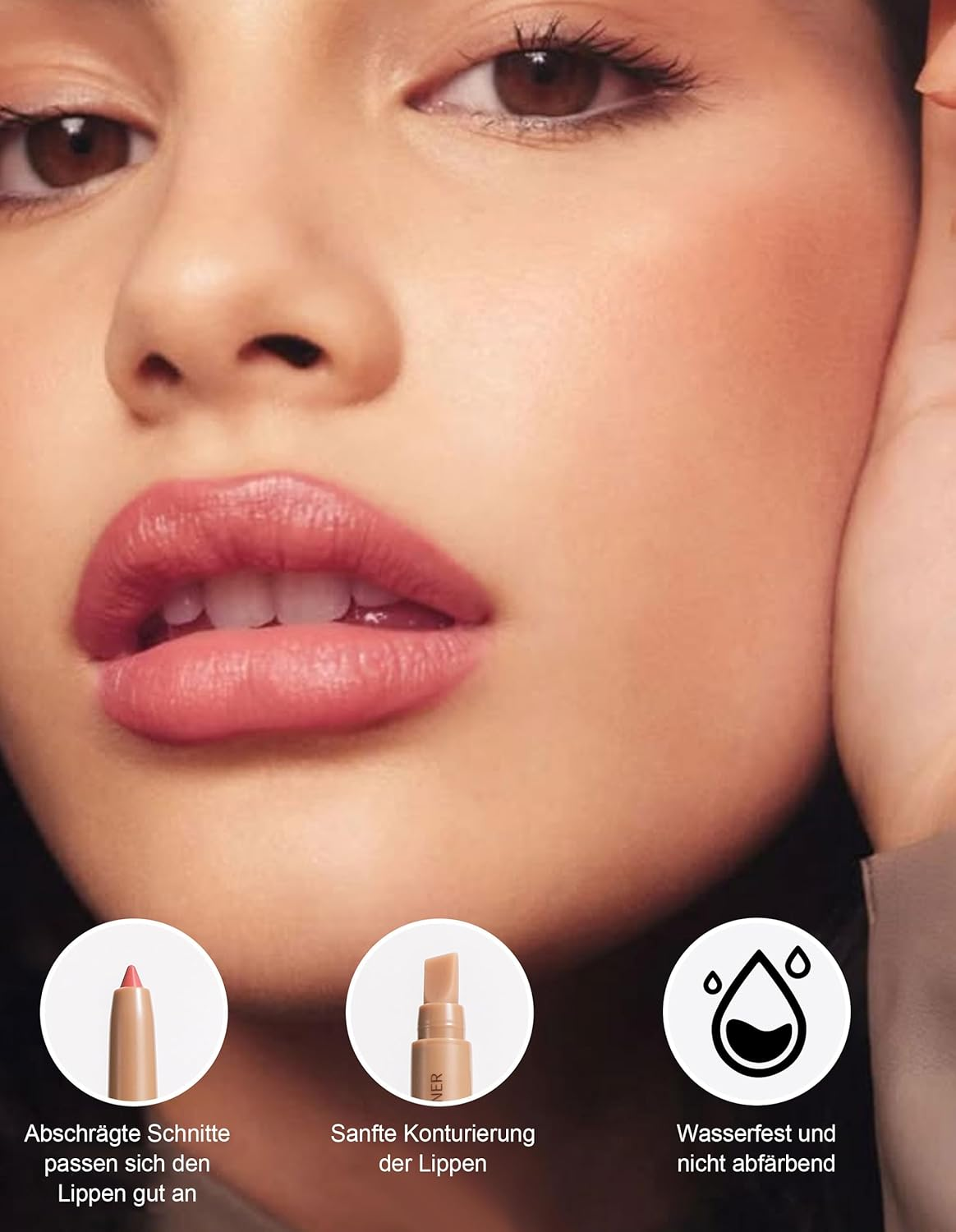 Erinde Matte Lip Liner Pencil with Brush, Rotating Lip Liner, Long-Lasting and Highly Pigmented, Smudge-Proof, Smooth Velvet Texture, Contour Your Lips, Vegan #06 image number 3