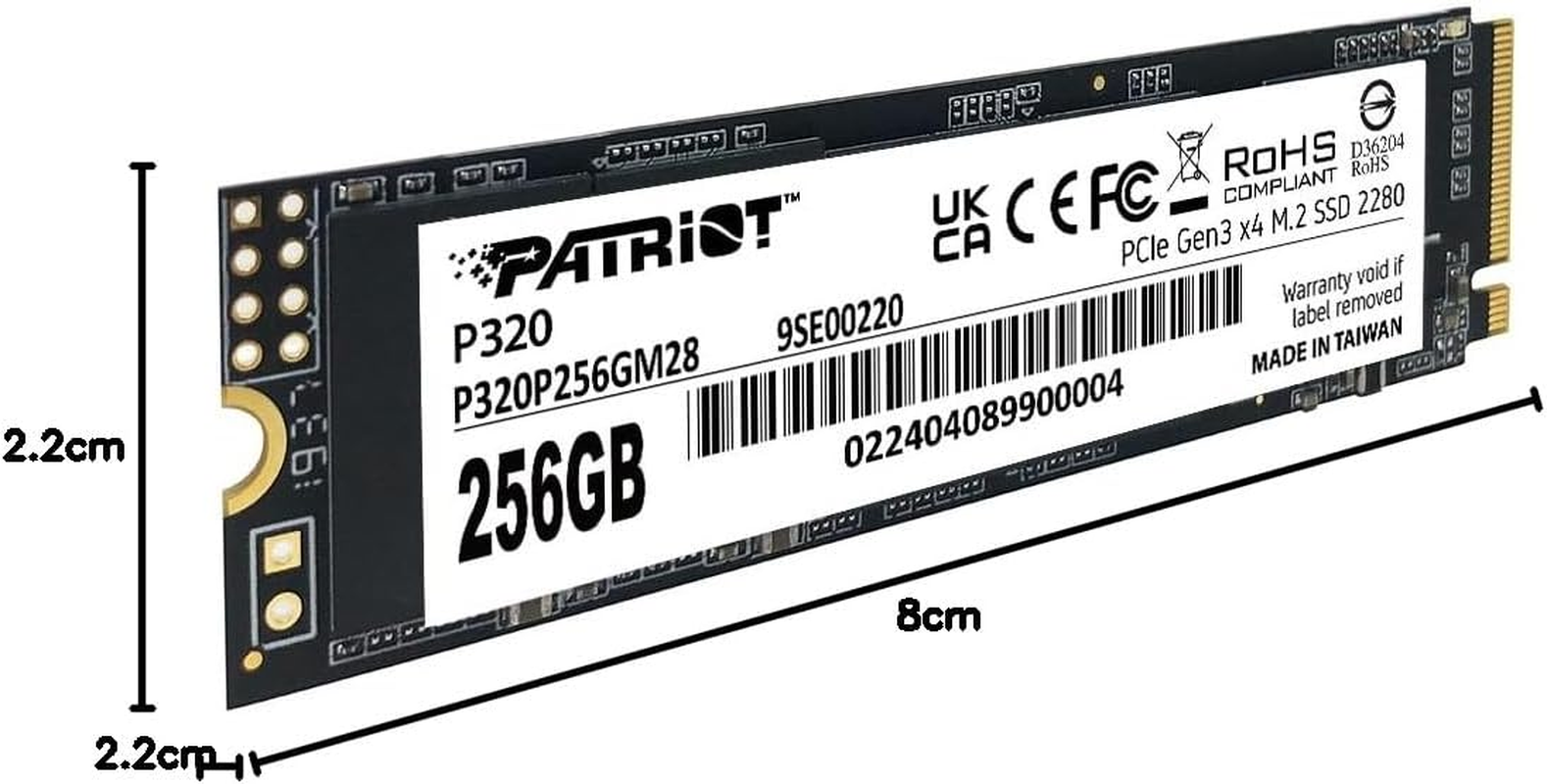 Patriot P320 256GB Internal SSD - Nvme Pcie Gen 3X4 - M.2 2280 - Solid State Drive - P320P256GM28 image number 4