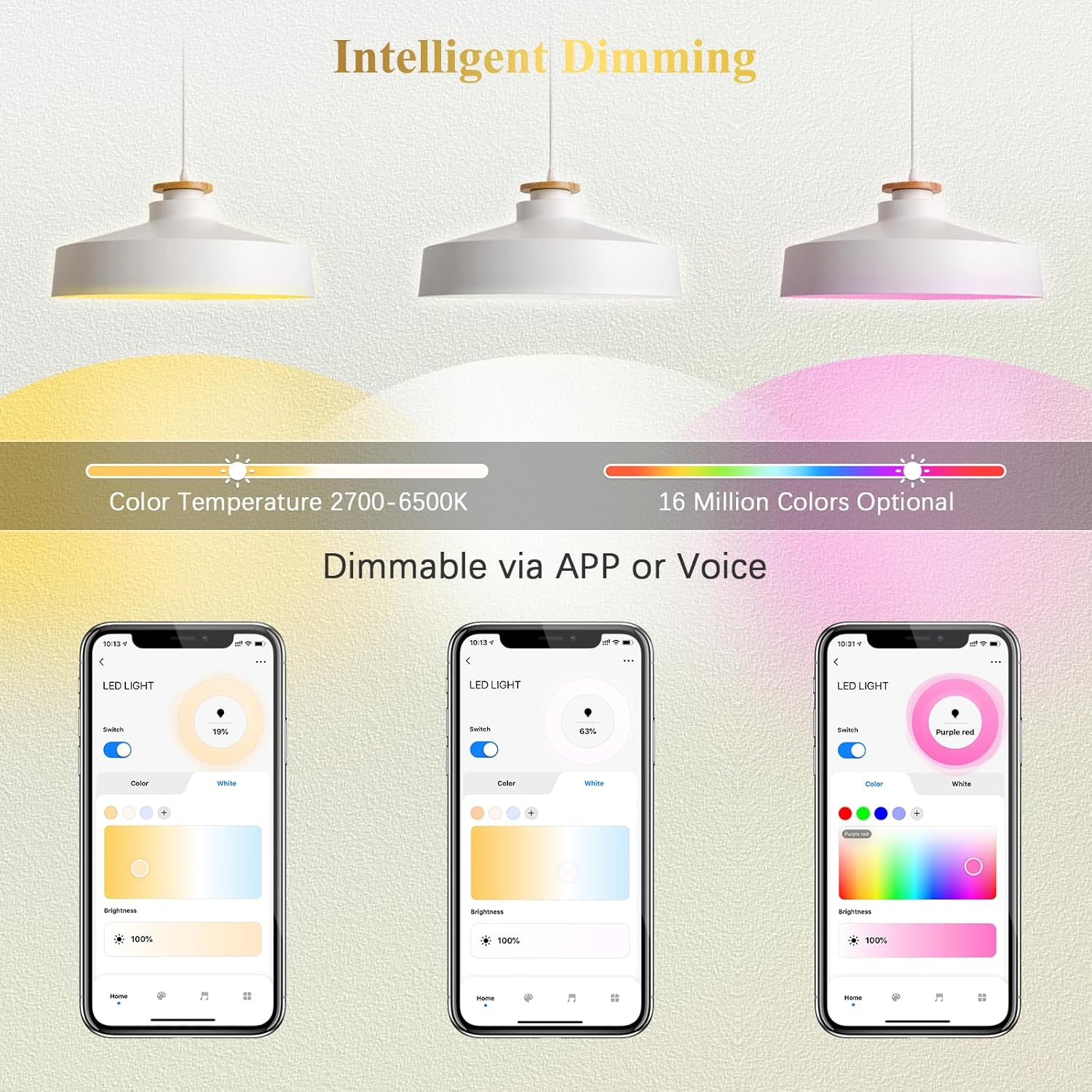 Dicuno GU10 Smart Bulbs, Wifi Light Bulbs, Works with Alexa and Google Home, Dimmable LED Spotlights, 5W = 50W, 450LM, 2700K-6500K, 110 Degree Beam Angle, 100-240V, No Hub Required, Pack of 4 image number 4