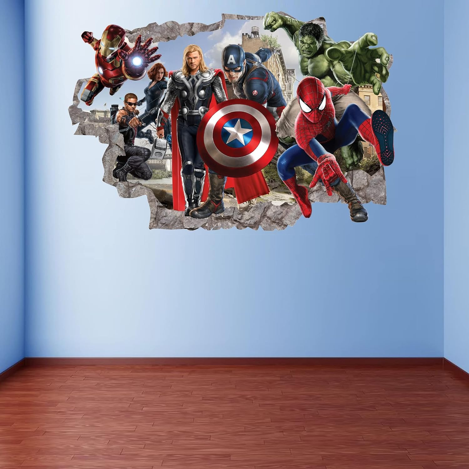 Superhero Wall Decal - Kids Removable Vinyl Wall Sticker - Boys Room Self-Adhesive Mural Kids Bedroom Living Room Game Room Wall Decor - 24 "X16（Large） image number 6