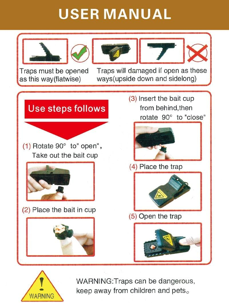 Mouse Trap,Small Mice Trap Indoor Quick Effective Sanitary Safe Mousetrap Catcher,Reusable Mousetrap for House Indoor Outdoor- 8 Pack image number 5