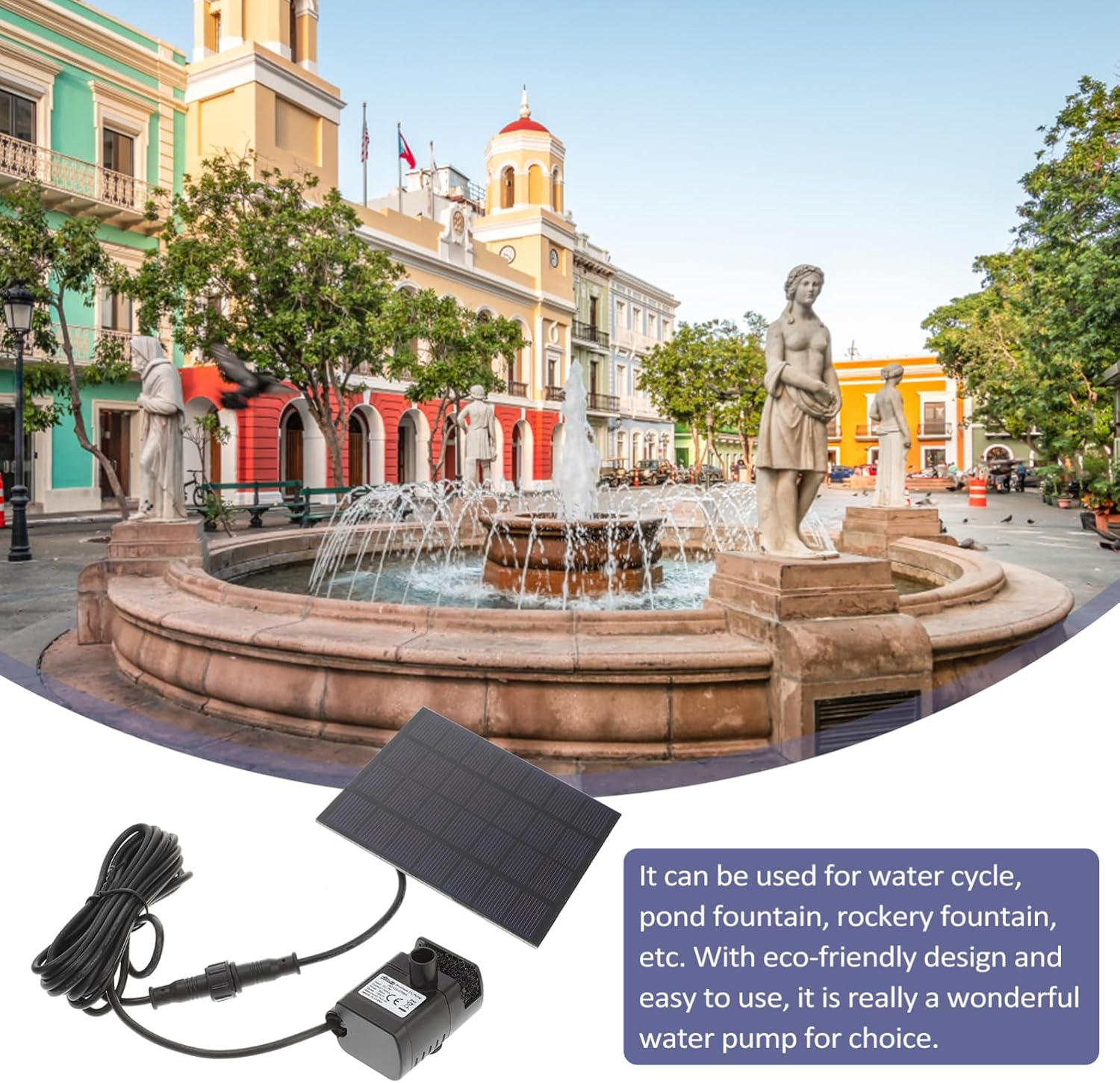 6V 0.8W Solar Pump Fountain Submersible Pump for Pool Garden Solar Water Feature