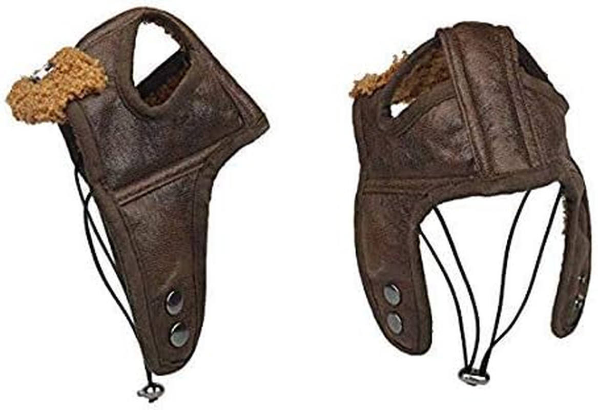 Leson Dog Aviator Hat, Dog Winter Pilot Hat with Ear Flaps for Cold Weather (M, Coffee)