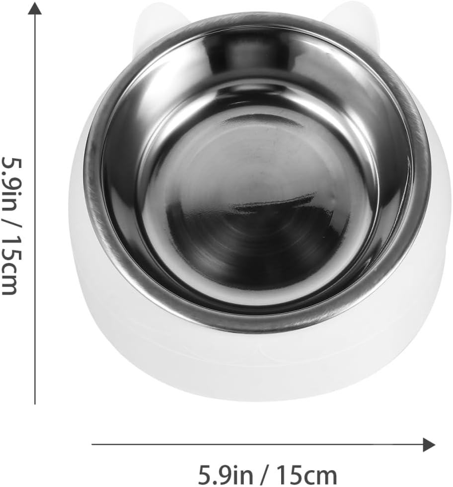BESPORTBLE Elevated Pet Bowl: Tilted Dog Bowl for Small Dogs & Cats - Detachable Stainless Steel Inner Raised Cat Water Cup Neck Protection for Pets, 200Ml image number 6