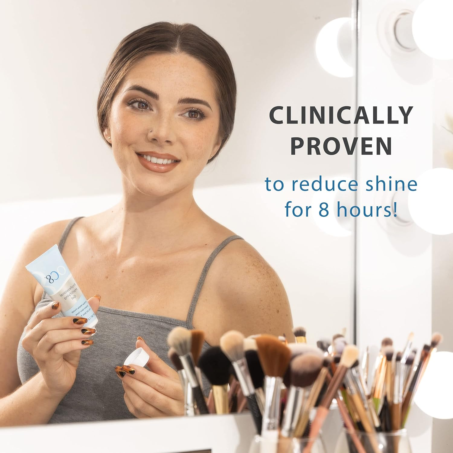 OC8 Professional anti Shine Mattifying Gel: Oil Control Mattifier Formula for Face - Matte Finishing Gel Controls Oily Skin, Reduces Shine, Redness for Eight Hours - 1.6 Ounces image number 2