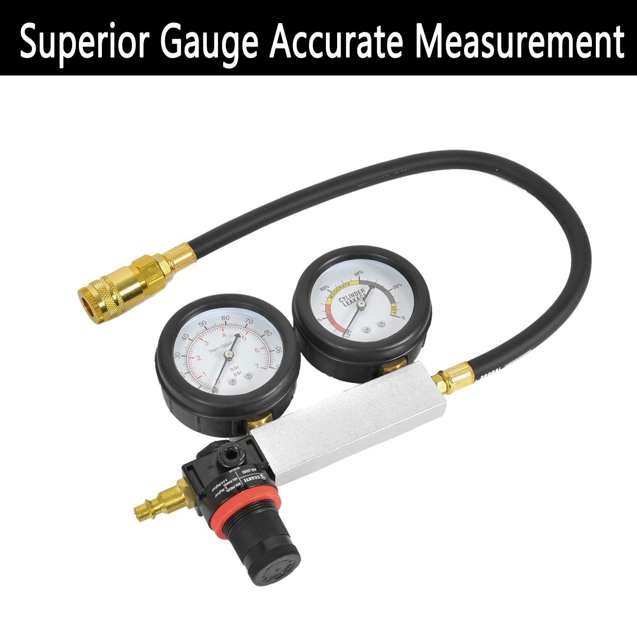 Automotive Cylinder Leakage Leak down Tester Kit Detector Engine Compression Gauges Set