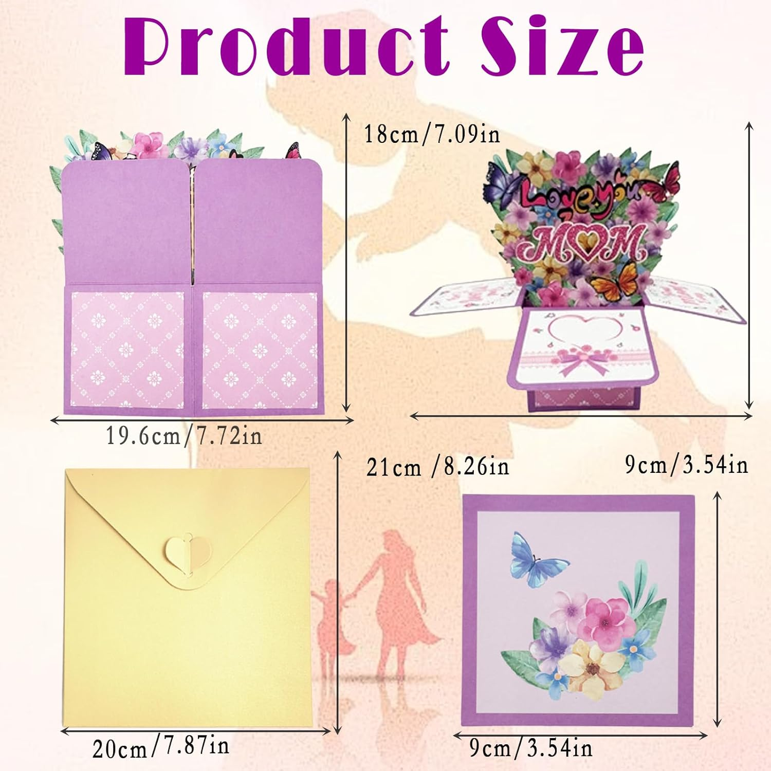 3D Mothers Day Card, Gifts for Mom,Envelope Enclosed Mothers Day Pop up Card,Love YOU Mom,For Your Favorite Mom, Woman, Wife, Daughter, Grandmother image number 5