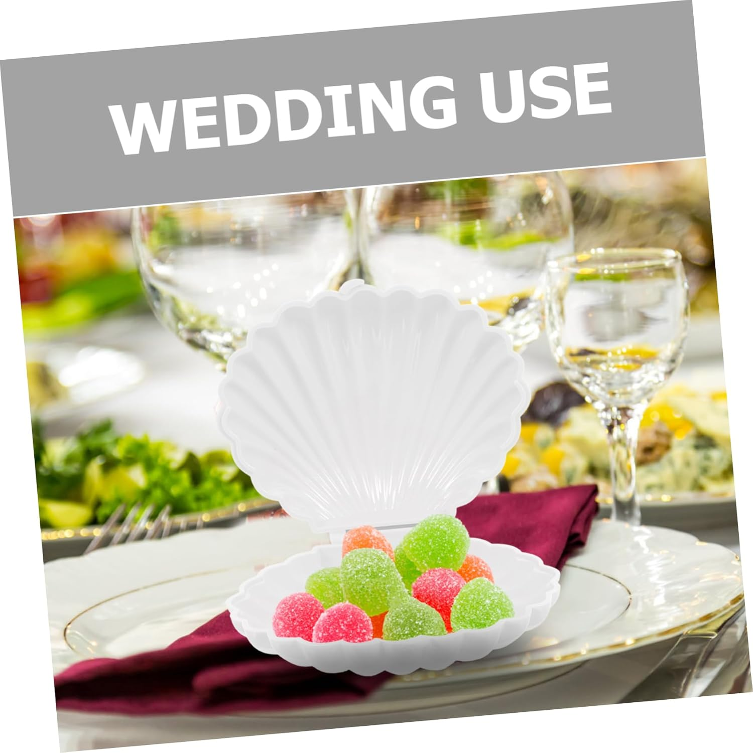 GRIRIW Shell Candy Snack Box Mermaid Birthday Decorations Boxes Sea Shell Candy Dish