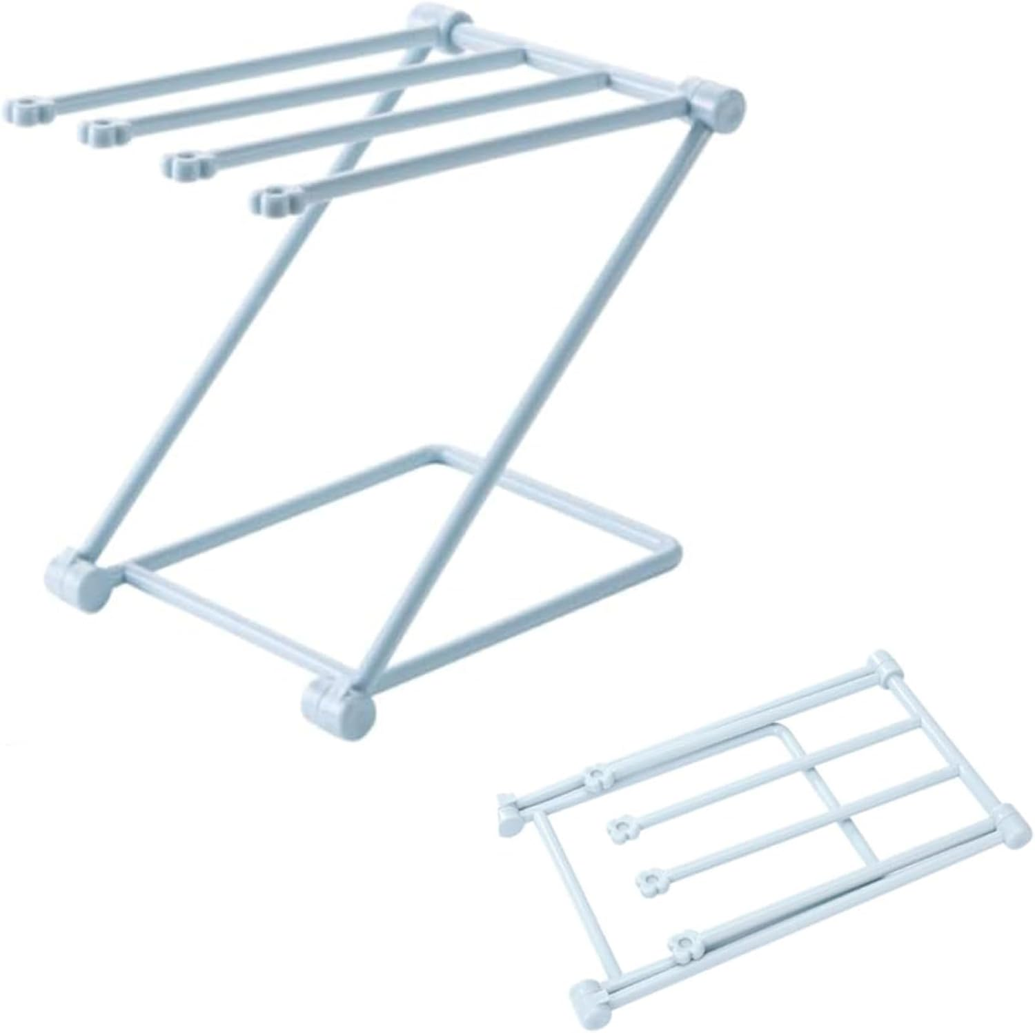 Countertop Dishcloth Drying Rack Foldable Kitchen Rag Holder, Towel Bar, Desktop Hand Towel Stand for Kitchen, Bathroom (Blue) image number 2