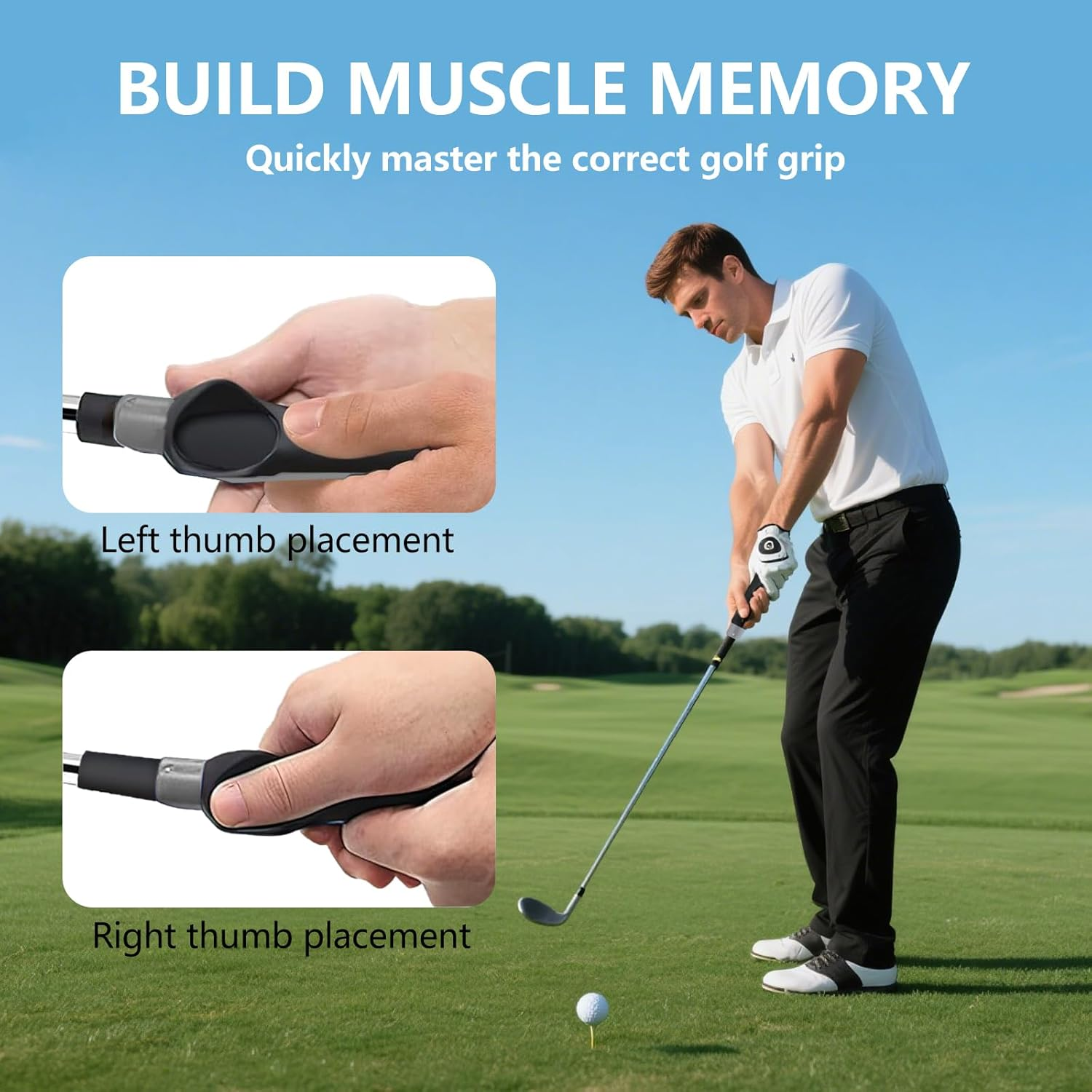 Golf Grip Trainer, Golf Training Grip, Golf Club Grips, Grip Trainer, Golf Grip, Attachment for Improved Hand Positioning on Golf Club image number 4