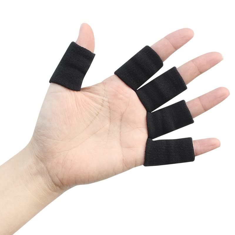 10X Finger Protector Sleeve, Breathable Sports Aid Finger Sleeves (BLACK) image number 1